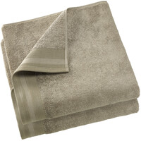 De Witte Lietaer Douchelaken Taupe Contessa 70 x 140 cm 2 stuks Katoen