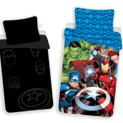 Marvel Avengers Marvel AvengersDekbedovertrek Glow in the Dark (Let op - Met extra grote sloop 70x90cm) Katoen