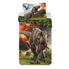 Jurassic World Dekbedovertrek Vulkaan (Let op - Met extra grote sloop 70x90cm) Katoen