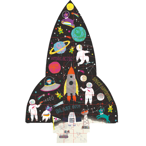 Floss & Rock Space puzzel 80 stukjes 35 x 55 cm Multi