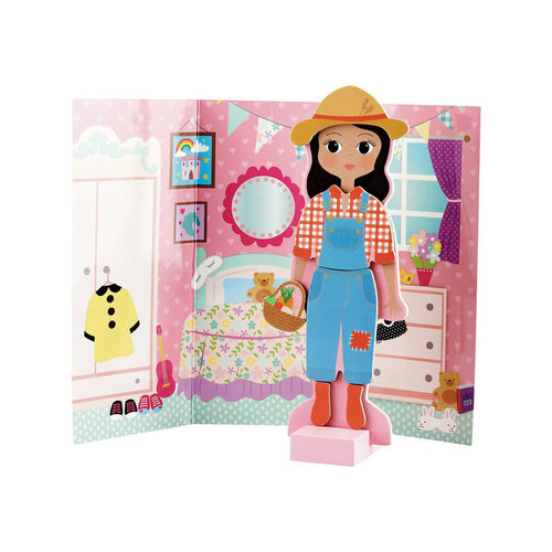 Floss & Rock Magnetische aankleedpop Sofia - 23,5 cm - Hout