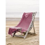 De Witte Lietaer Hamam strandlaken met flosjes Fjara 100 x 180 cm rose wine