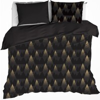 De Witte Lietaer Dekbedovertrek Katoen Flanel Eve  - Zwart