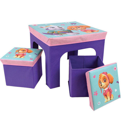 Paw Patrol Tafel en Krukjes, Girl - 50 x 50 x 49 cm + 26 x 26 x 24 cm