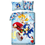 Sonic Dekbedovertrek Speed Friends - (Let op - Met extra grote sloop 70x90cm) - Katoen