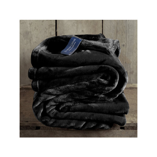 De Witte Lietaer Fleece deken Cosy Black - 150 x 200 cm - Zwart