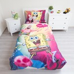 Spongebob Dekbedovertrek Fun - (Let op - Met extra grote sloop 70x90cm) - Multi