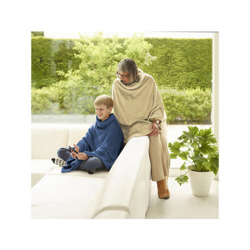 Moodit Poncho Huggle, Marine Blauw - 80 x 80 cm - Polyester
