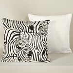 De Witte Lietaer Sierkussensloop Set Zebra Eggshell - 40 x 40 cm - Satijn Katoen