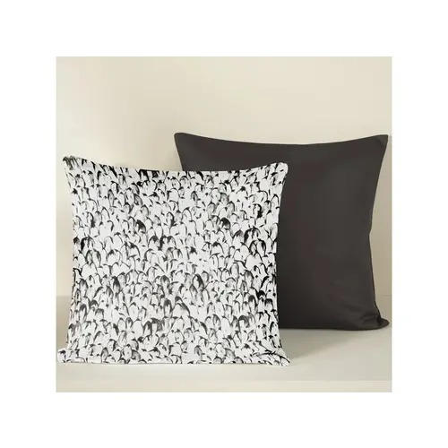 De Witte Lietaer Sierkussensloop Set Waddle Dark Shadow- 40 x 40 cm - Satijn Katoen