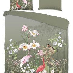 Good morning Dekbedovertrek Lesli - nr.20094 groen 100% katoen