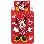 Disney Minnie Mouse Dekbedovertrek Red Heart - (Let op - Met extra grote sloop 70x90cm) - Katoen