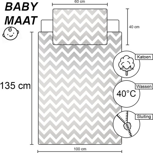 Animal Pictures BABY dekbedovertrek, Beer - 100 x 135 / 40 x 60 cm - Katoen