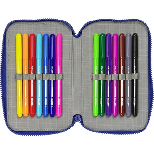 Sonic Gevuld etui, Bleu - 28 stuks - 19,5 x 12,5 x 4  cm - Polyester