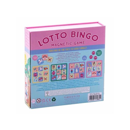 Floss & Rock Lotto / Bingo spel, Regenboog Elfje - 17 x 17 x 4 cm - Multi