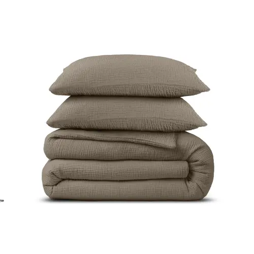 Dreamhouse Dekbedovertrek Mousseline Taupe - Katoen
