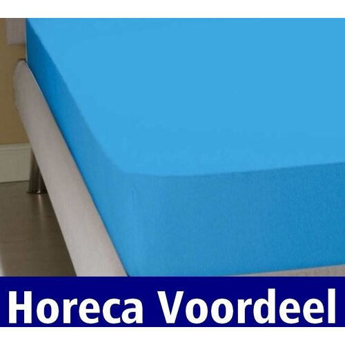 hotelgroothandel.nl 2-Pack - Hoeslaken - blauw - 30cm Jersey Stretch 100% Katoen