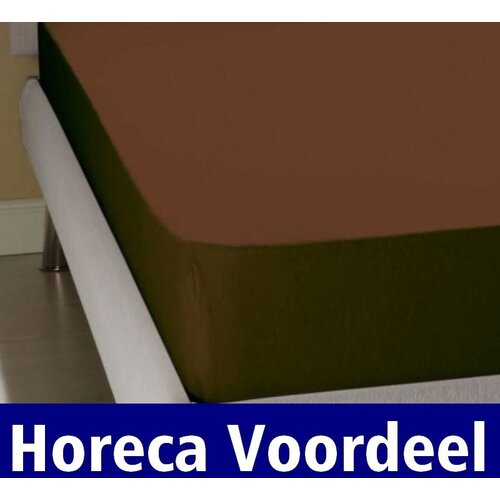 hotelgroothandel.nl 2-Pack - Jersey hoeslaken stretch donker bruin - 30 cm 100% katoen