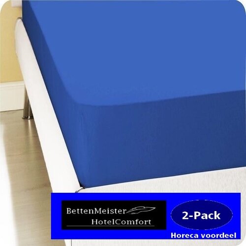 hotelgroothandel.nl 2-Pack - Hoeslaken - blauw Jersey Stretch 100% Katoen