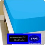 hotelgroothandel.nl 2-Pack - Hoeslaken - turquoise Jersey Stretch 100% Katoen - 30cm