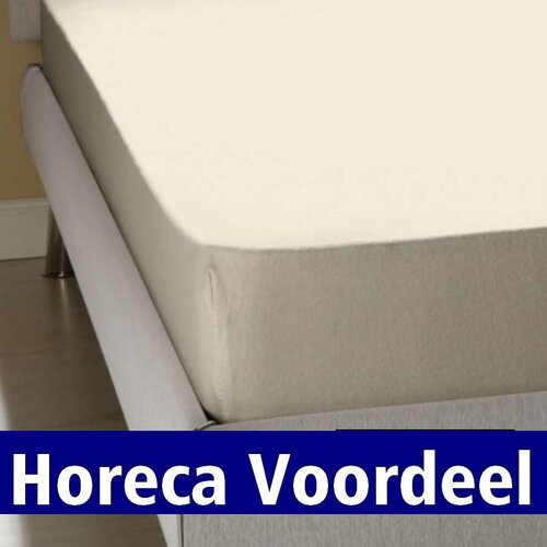 hotelgroothandel.nl 2-Pack - Hoeslaken - Ecru Jersey Stretch Katoen