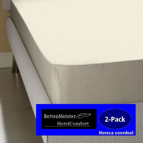 hotelgroothandel.nl 2-Pack - Hoeslaken - Ecru Jersey Stretch Katoen