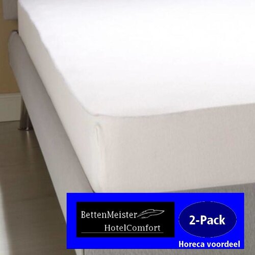 hotelgroothandel.nl 2-Pack - Hoeslaken - Wit Jersey Stretch Katoenen