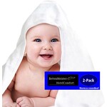hotelgroothandel.nl 2-Pack Baby Handdoeken wit - 75x75 cm - Badcape met capuchon - 400g.m² 100% katoen