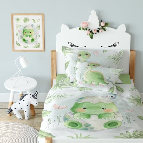 Cuddles BABY Dekbedovertrek, Dinosaurus - 100 x 135 cm - Katoen