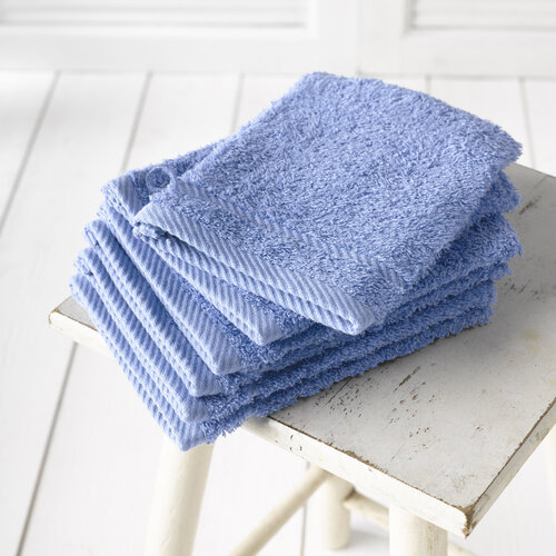 De Witte Lietaer Washandjes Helene Sky Blue 15 x 21 cm - 6 stuks - Katoen