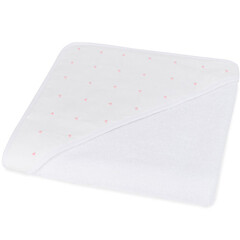 Torres Novas 1845 Poncho / Badcape, Mira Roze gestipt - 90 x 90 cm - Katoen, hand geborduurd