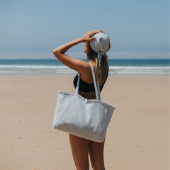 Torres Novas 1845 Strandtas Santa Maria, Grijs - 41 x 29 x 14 cm - Katoen