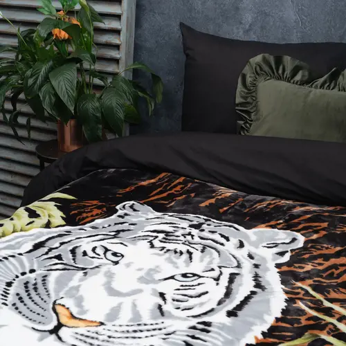 Sleeptime Woon-slaapdeken Snow tiger Zwart 200 x 240