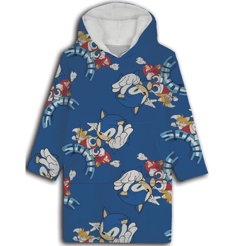 Sonic Hoodie Fleece deken, Blue Wonder - Kind - One Size