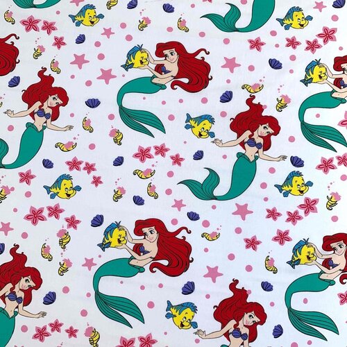 Disney De kleine Zeemeermin Hoeslaken Ocean - Eenpersoons - 90 x 190/200cm - Katoen