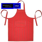 hotelgroothandel.nl 2 Pack  Keukenschort 70x100cm - Rood gestreept | Hotel / Horeca