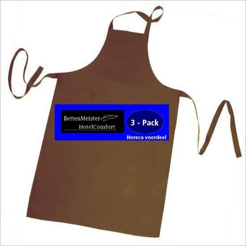 hotelgroothandel.nl 3 Pack Keukenschorten) Bruin Bib Apron - Horeca - 70x100