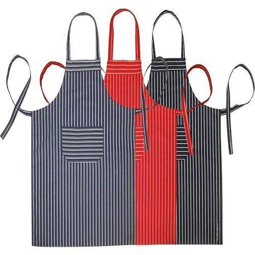 hotelgroothandel.nl 3 Pack Keukenschorten BBQ BIB Apron - Zwart gestreept - 70x100