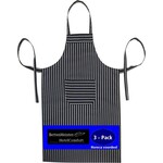 hotelgroothandel.nl 3 Pack Keukenschorten BBQ BIB Apron - Zwart gestreept - 70x100