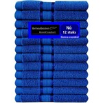 hotelgroothandel.nl 12 Stuks Gastendoekje Ruche 550g. p/m2 - Blauw- 30x50 gekamde katoen 550g