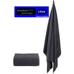 hotelgroothandel.nl 2 Pack Saunalakens Afdeklakens - set van 2 stuks antraciet 100x150cm - 100% katoen badstof 450g.m2