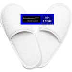 hotelgroothandel.nl Badslippers - 2 paren - One size 42-45 -Wit 100% katoenen badstof