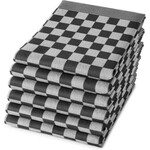 hotelgroothandel.nl 12 Stuks - super voordeel pak Theedoeken - Zwart-wit - 65x65cm - 95/100gram p/p - (Blokdoeken Pompdoeken)