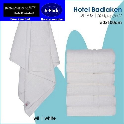 hotelgroothandel.nl 6 Pack Handdoeken (6 stuks) 4CAM 50x100cm Wit 550g. p/m2 100% katoen