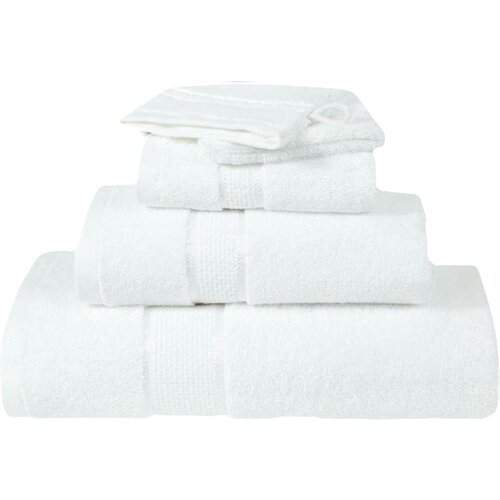 hotelgroothandel.nl 6 Pack Handdoeken (6 stuks) Ruche 550g. p/m2 - Wit - 50x100 gekamde katoen