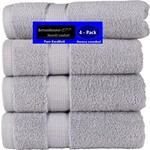 hotelgroothandel.nl 4 Pack Handdoeken - 4 stuks Ruche Grijs 50x100 cm - gekamde katoen 550g. M²