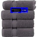 hotelgroothandel.nl 4 Pack Handdoeken - 4 stuks Ruche Antraciet 50x100 cm - gekamde katoen 550g. M²