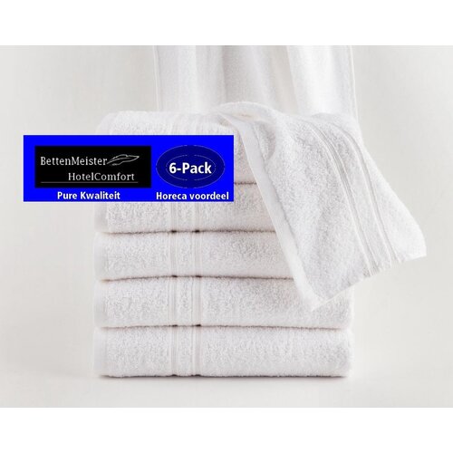 hotelgroothandel.nl 6 Pack Handdoeken - set van (6 stuks) FeelGood due Fancy Wit - 50x100cm 100% Katoen badstof