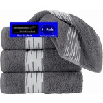 hotelgroothandel.nl 4 Pack Handdoeken - (4 stuks) Essentials 550g. M² 50x100cm antraciet - Katoen badstof