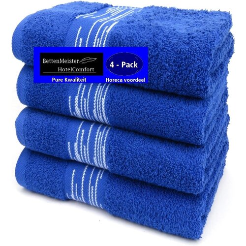 hotelgroothandel.nl 4 Pack Handdoeken - (4 stuks) Essentials 550g. M² 50x100cm blauw - Katoen badstof